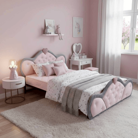 ฐานรองหัวเตียง 3.5 ฟุต WISDOM DESIGN FURNITURE รุ่น ANGEL สีชมพู_3